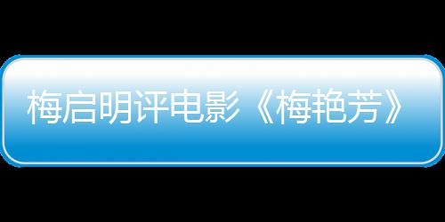 不能理解梅启明评梅梅妈未有艳芳一角电影